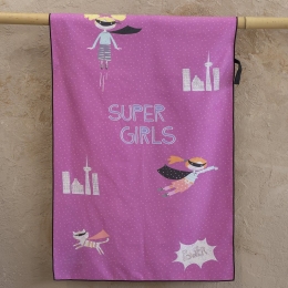 Πετσέτα Θαλάσσης Παιδική Super Girls Lila Nima Θαλάσσης 70x140cm Microfiber