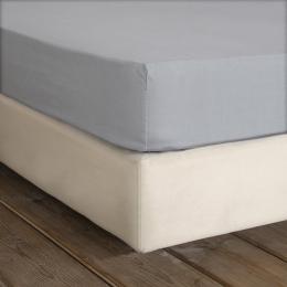 Σεντόνι Unicolors Με Λάστιχο Ultimate Grey Nima Μονό 100x232cm 100% Βαμβάκι