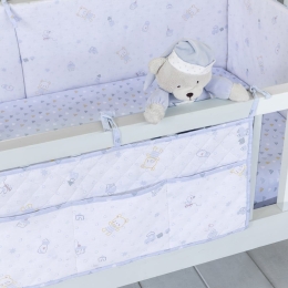 Βρεφική Θήκη Οργάνωσης Muffy 60x30 White-Blue Nima 100% Βαμβάκι