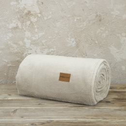 Κουβέρτα Jacquard Mellow Light Beige Nima Μονό 150x220cm Πολυέστερ