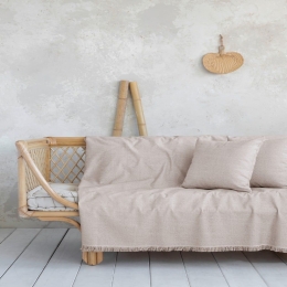 Ριχτάρι Natte Beige Nima Πολυθρόνα 180x180cm Βαμβάκι-Πολυέστερ