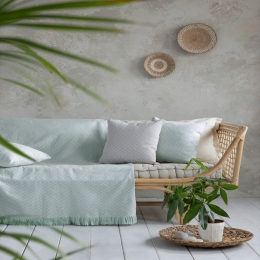 Ριχτάρι Wavy Aqua Nima Πολυθρόνα 180x180cm Βαμβάκι-Πολυέστερ