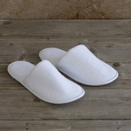 Παντόφλες Ξενοδοχείου Βελουτέ Eva Sole White 100% Velour Cotton One Size 100% Βαμβάκι
