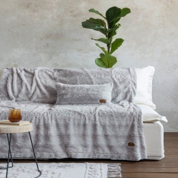 Κουβέρτα Καναπέ Velure Light Grey Nima 130X170 130x170cm Πολυέστερ