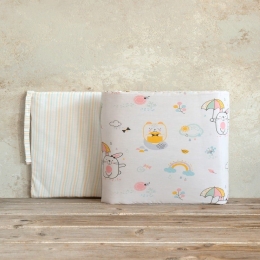 Πάντα Κούνιας Chic Rabbit Multi Nima 40x200cm 100% Βαμβάκι