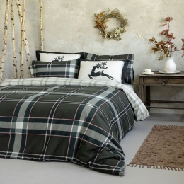 Παπλωματοθήκη Holiday (Σετ 3τμχ) Green Nima Υπέρδιπλο 220x240cm 100% Βαμβακερή Φανέλα