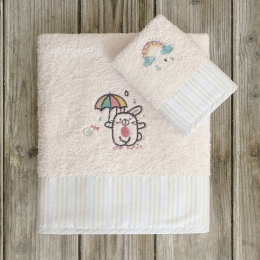 Πετσέτες Παιδικές Chic Rabbit (Σετ 2τμχ) Pink Nima Σετ Πετσέτες 70x140cm 100% Βαμβάκι