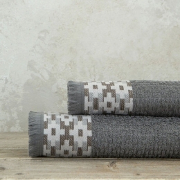 Πετσέτες Jentaya (Σετ 2τμχ) Dark Grey Nima Σετ Πετσέτες 70x140cm 100% Βαμβάκι