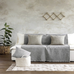 Ριχτάρι Satori Grey Nima Τετραθέσιο 180x350cm Ακρυλικό,Βαμβάκι, Polyester