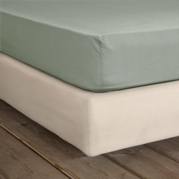 Σεντόνι Unicolors Με Λάστιχο Rock Green Nima  Semi-double 120x232cm 100% Βαμβάκι