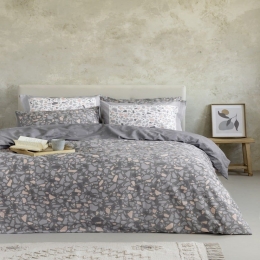 Σεντόνια Terrazzo (Σετ 3τμχ) Grey-Pink Nima Μονό 170x260cm 100% Βαμβάκι