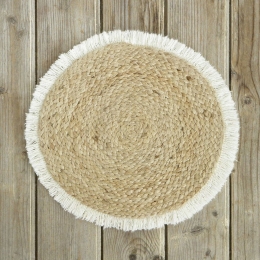 Σουπλά Carina White Nima 38x38cm Βαμβάκι,Jute