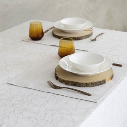 Τραπεζομάντηλο Marble Beige Nima 165X265 Βαμβάκι-Πολυέστερ