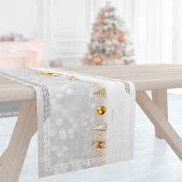 Runner Χριστουγεννιάτικο 2033 Laser Cut Grey-Gold Saint Clair 40Χ160 40x160cm