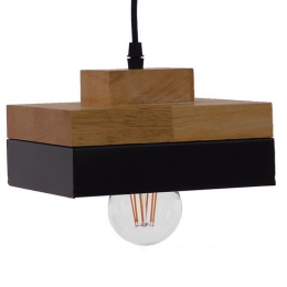 Φωτιστικό Οροφής Laoth 01234 Black GloboStar Μέταλλο,Ξύλο