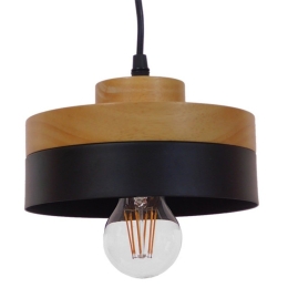 Φωτιστικό Οροφής Ruhiel 01233 Black GloboStar Μέταλλο,Ξύλο