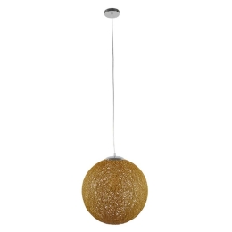 Φωτιστικό Οροφής Wotan 01357 Gold GloboStar Ψάθα