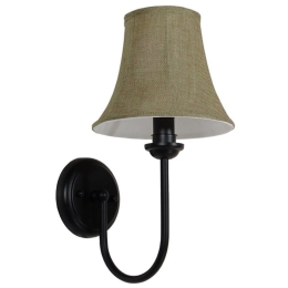 Φωτιστικό Τοίχου-Απλίκα Shelly 01299 Black GloboStar Μέταλλο,Ύφασμα