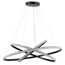 Φωτιστικό Οροφής Diamond Trio 61140-Deco Led 150W Φ60+80+100cm Black GloboStar Αλουμίνιο