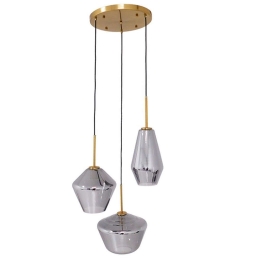 Φωτιστικό Οροφής Amaris 00976 3xΕ27 Φ50x30cm Fume Nickel GloboStar