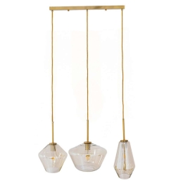 Φωτιστικό Οροφής Amaris 00977 3xΕ27 75x30x30cm Fume Honey GloboStar