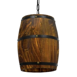 Φωτιστικό Οροφής Barrel 00890 1xΕ27 Φ22xY29cm Natural Dark-Brown GloboStar