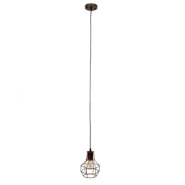 Φωτιστικό Οροφής Cage 00866 1xΕ27 Με Πλέγμα Φ15x22cm Rust GloboStar