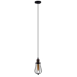 Φωτιστικό Οροφής Camber 01016 1xΕ27 Φ11x25cm Με Πλέγμα Black GloboStar