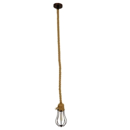 Φωτιστικό Οροφής Camber 01595 1xΕ27 Beige Σχοινί Φ11x25cm Με Πλέγμα Rust GloboStar