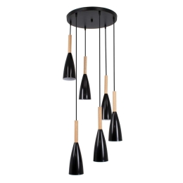 Φωτιστικό Οροφής Dillon 00628 6xΕ27 Με Πλέγμα Φ52x130cm Black GloboStar