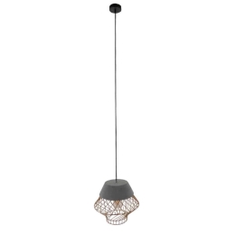 Φωτιστικό Οροφής Durant 01324 1xΕ27 Με Πλέγμα Φ32x20cm Grey-Beige GloboStar
