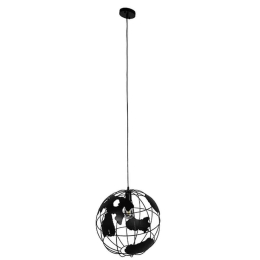 Φωτιστικό Οροφής Earth 01663 1xΕ27 Με Πλέγμα Φ40x40cm Black GloboStar