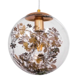 Φωτιστικό Οροφής Harper 01511 1xΕ27 Γιρλάντα Φ25x30cm Clear Gold GloboStar