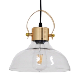 Φωτιστικό Οροφής Javer 00933 1xΕ27 Φ24x24cm Clear-Gold GloboStar