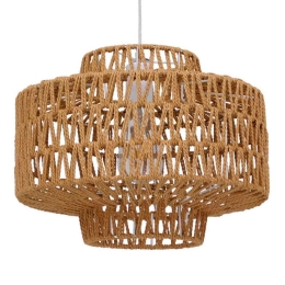 Φωτιστικό Οροφής Jenson 00909 1xΕ27 Με Πλέγμα Φ33x35cm Light Brown GloboStar