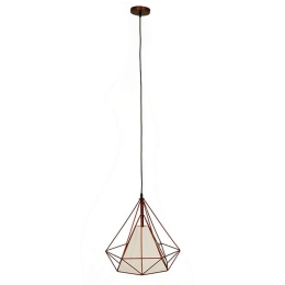 Φωτιστικό Οροφής Kairi 01623 1xΕ27 Με Πλέγμα Φ38x39cm Rust-White GloboStar