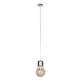 Φωτιστικό Οροφής Lamp 00807 1xΕ27 Φ15x27cm Silver-Clear Gold GloboStar