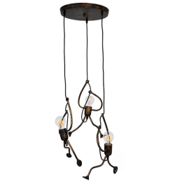 Φωτιστικό Οροφής Little Man 01656 3xΕ27 Φ45x40cm Rust GloboStar