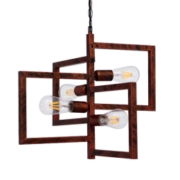 Φωτιστικό Οροφής Loop 00905 4xΕ27 52x52x42cm Rust GloboStar