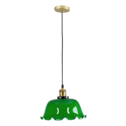 Φωτιστικό Οροφής Nostalgia 00767 1xΕ27 Φ26x20cm Green-Gold GloboStar