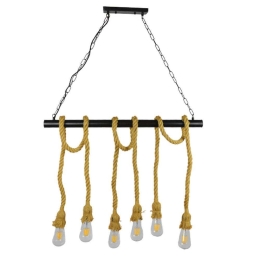 Φωτιστικό Οροφής Railroad 01379 6xE27 80x4x55cm Black-Beige GloboStar