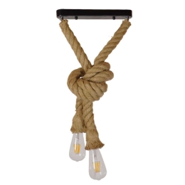 Φωτιστικό Οροφής Rope 01279 2xΕ27 Φ3,5x100cm Beige GloboStar