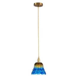 Φωτιστικό Οροφής Sacha 00735 1xE14 Φ15x18cm Blue-Gold GloboStar