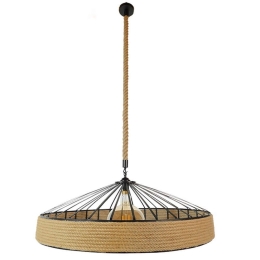 Φωτιστικό Οροφής Sahara 01416 1xΕ27 Φ80x25cm Black-Beige GloboStar