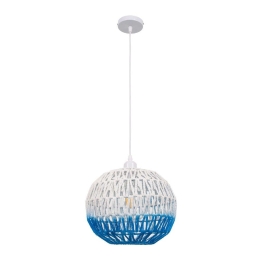 Φωτιστικό Οροφής Santor 00728 1xΕ27 Φ30x30cm White-Blue GloboStar