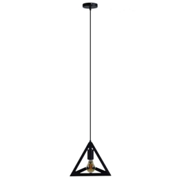 Φωτιστικό Οροφής Triangle 01063 1xΕ27 Με Πλέγμα Φ25x21cm Black GloboStar