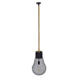 Φωτιστικό Οροφής Urban 01522 1xΕ27 Με Πλέγμα Φ28x40cm Black-Beige GloboStar