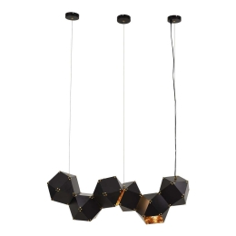 Φωτιστικό Οροφής - Ράγα Welles Replica 00797 6xE14 98x32x30cm Black-Gold GloboStar