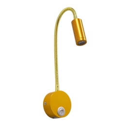 Φωτιστικό Τοίχου - Απλίκα Reading 00860 Led 3W Με ΡυθμιζόΜενο Σώμα Σπιράλ & Διακόπτη 6,5x20x20cm Gol