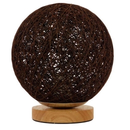 Φωτιστικό Επιτραπέζιο Ψάθινο Weston 01337 1xE27 Φ20cm Dark Brown GloboStar